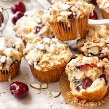 Cherry Muffins | thecozyapron.com