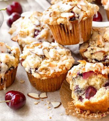 Cherry Muffins | thecozyapron.com